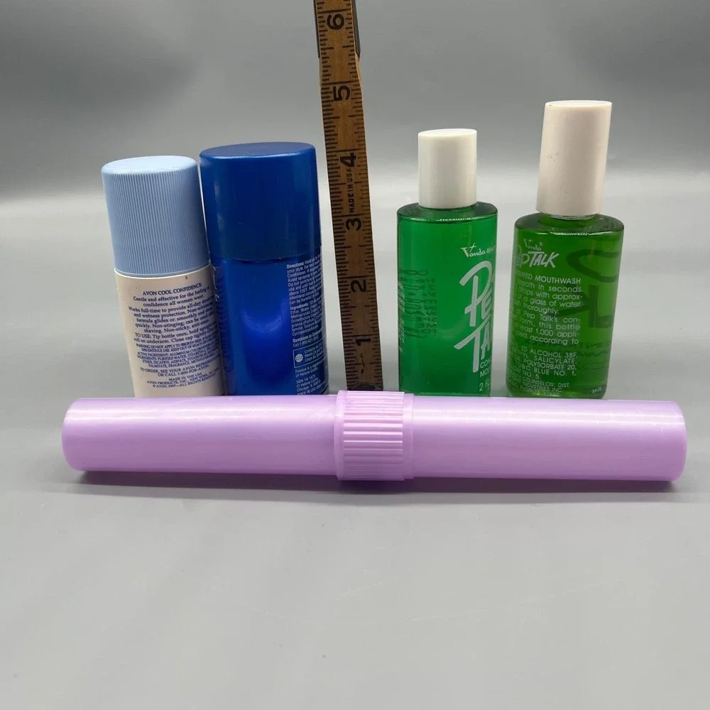 Vtg Travel Toiletries Lot Avon Deodorant Finesse Hair Spray Mouthwash Bundle NOS